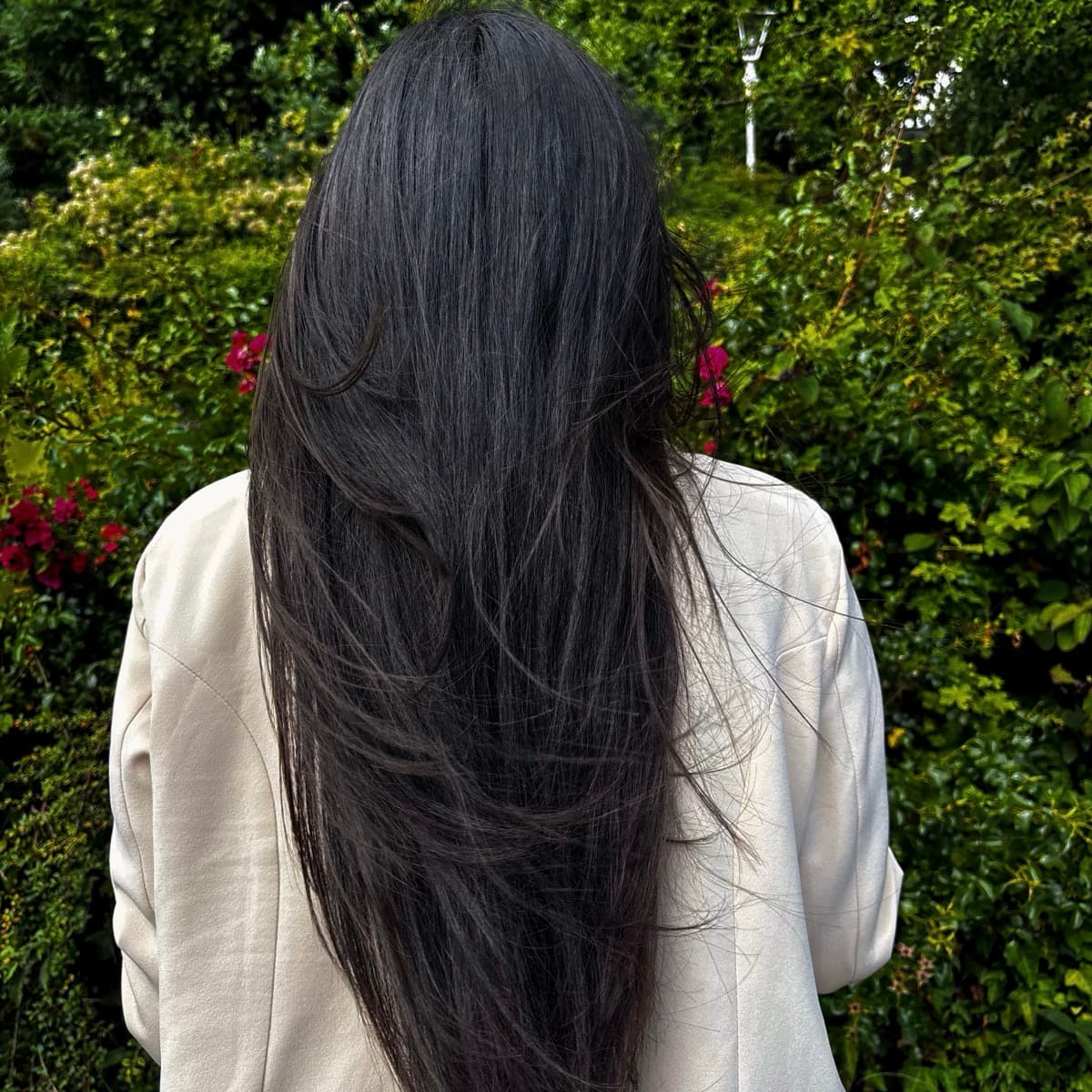 Smooth, shiny hair about three months after the KERAZUL Keratin Treatment